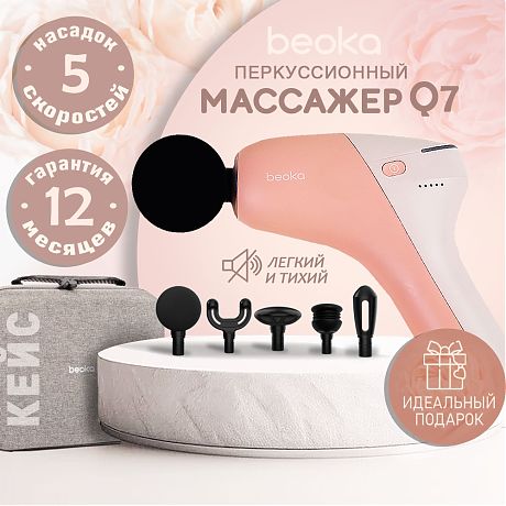 Перкуссионный массажер Beoka Q7, розовый